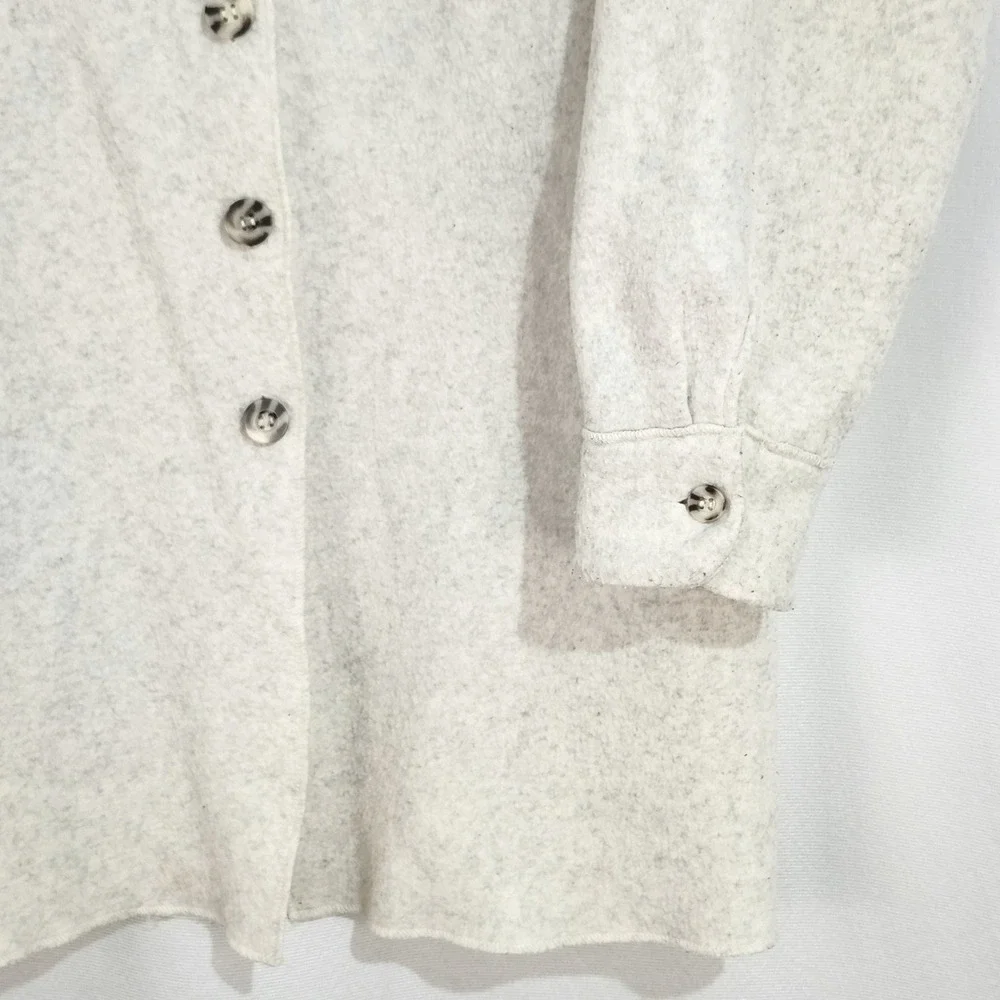 Vintage 90s Victoria's Secret Country Fleece Button Up Shacket‎ Medium Oatmeal